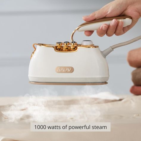 SALAV® Retro Edition Duopress Handheld Garment Steamer and Iron, Ceramic Plate, 1000 watts of Steam, Removes Wrinkles on Clothes, Vintage Style No Drip Steam, Pearl
Amazon Affiliate Travel Steamer, Wrinkle Release, Fabric Steamer, Iron Steamer, Steam Mops, Handheld Steamer, Clothes Steamer, Steam Mop, Fabric Shaver