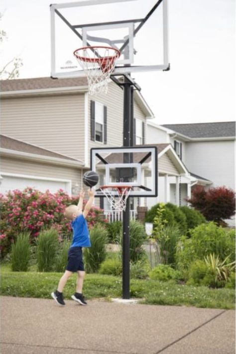 Backyard With Basketball Hoop, Kids Playing Basketball, Toddler Basketball Hoop, Youth Basketball Plays, Mini Hoop Basketball, Basketball Systems, Basketball Goals, Basketball Star, Basketball Hoop