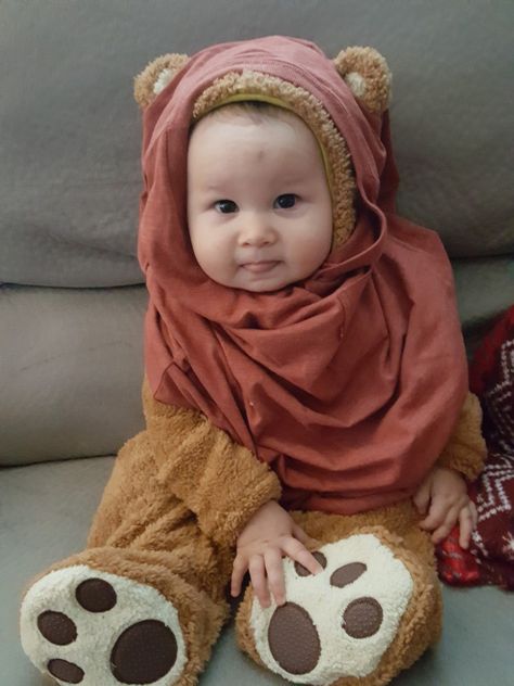 Bear costume + Tshirt = Baby Ewok costume Baby Ewok, Baby Ewok Costume, Ewok Baby, Ewok Costume, Baby Costume, Bear Costume, Family Costumes, T Shirt Costumes, Baby Costumes