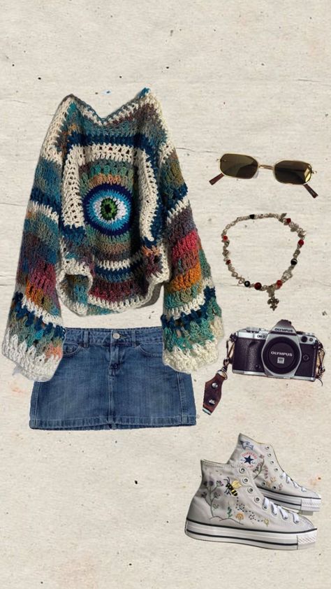 Cute Outfits With Jewelry, Hippy Indie Outfits, Indie Aesthetic Fashion Summer, Basic Bohemian Outfits, Bohimen Outfits, Band Gig Outfit, Alternative Indie Concert Outfit, Two Door Cinema Club Concert Outfit, Casual Hippy Outfits