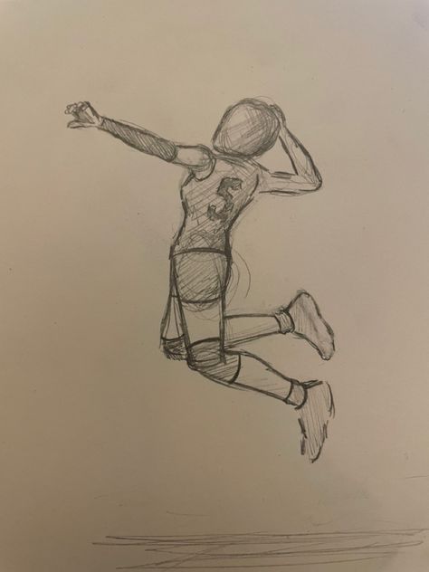 Volleyball Aesthetic Drawing, Volleyball Drawing Easy, Kresby Cute Easy, Volleyball Drawing Poses, Handball Drawing, Volleyball Doodles, Volleyball Artwork, Volleyball Drawings, Cute Easy Sketches