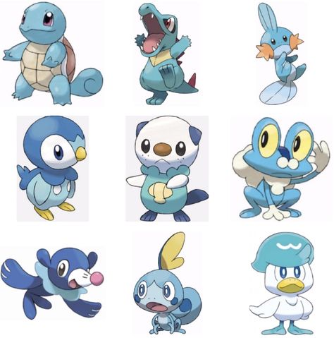 Water Starters Pokemon, Pokemon Water Starters, Pokemon Water Type, September Bujo, Water Pokemon, Sewing Soft Toys, Pokémon Fanart, Starter Pokemon, Cartoon Superhero