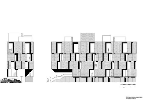 Architectural Drawings, Architectural Drawings. Image from Trinity Long Room Hub by McCullough Mulvin Architects in Dublin, Ireland. Research Building, Residential Architecture Facades, Architecture Design Presentation, Hotel Facade, Long Room, Landscape Architecture Drawing, Facade Architecture Design, Tiles Pattern, Trinity College