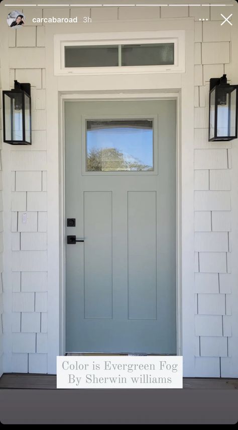 Sea Salt Sherwin Williams Exterior Front Doors, Colored Front Doors On White Houses, What Color Should I Paint My House Exterior, Coastal Interior Door Colors, Sw Sea Salt Front Door, Palladian Blue Benjamin Moore Front Door, Accent Door Colors Exterior Paint, Pale Blue Front Door, Sea Salt Front Door