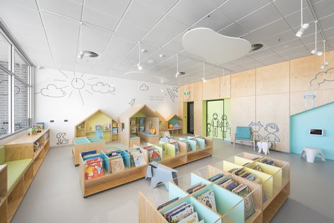 Kindergarten Interior, Preschool Designs, Daycare Decor, Daycare Design, Kindergarten Design, School Interior, Kids Library, Playroom Design, Kids Area