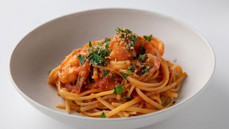 Shrimp & Linguine Fra Diavolo Recipe | Ina Garten | Food Network Ina Garten Shrimp, Shrimp Diablo, Fra Diavolo Recipe, Pasta And Sauce, Dinner Shrimp, Fra Diavolo, Shrimp Linguine, Ina Garten Recipes, Barefoot Contessa