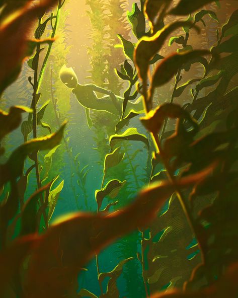 Devin Elle Kurtz, Fantasy Landscape Art, Kelp Forest, Painting Videos, Environment Concept Art, Process Art, Drawing Videos, Fantasy Landscape, Fantasy World