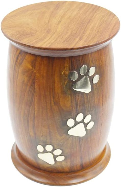 Personalized Pet Urn for Dog Cat Ashes with Brass Inlay Paws|Wooden Personalized Funeral Cremation Urn|Pet Memorial Keepsake Urn|Wooden Pet Urn(Customize Size for Pet weight - Small 0-75lbs, Medium, 76-140lbs, Large 141-155lbs & size Of Paws 1.5 inch. Wooden Pet Urn, Pet Urns Dogs, Dog Urns, Pet Urn, Brass Inlay, Keepsake Urns, Pet Urns, Memorial Keepsakes, Cremation Urns