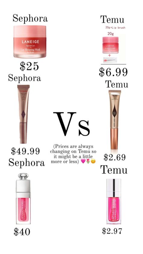 •temu got all the dupes I just spent $263 on temu so I will do a haul when it ships!• #fyp #outfitinspo #preppy #preppyfit #follow #like #temu Temu Makeup, Makeup Dior, Preppy Makeup, Beauty Vibes, Cheap Makeup, Laneige Lip Sleeping Mask, Lip Sleeping Mask, Makeup Items, Lip Brush