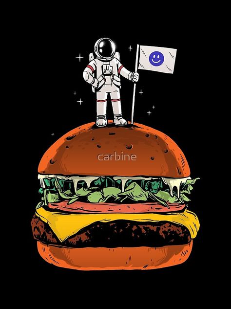 Space Burger, Astronaut Food, Burger Vector, Astronaut Illustration, Simpsons Drawings, Food Menu Template, Snk Cosplay, Space Tattoo, Ad Art