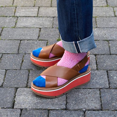 Power Couple: Why it's time to try socks and sandals — That’s Not My Age Socks With Sandals, 60s Sunglasses, Birkenstock With Socks, Cos Jeans, Statement Socks, Summer Pedicure, Boston Clogs, Rolled Up Jeans, French Workwear