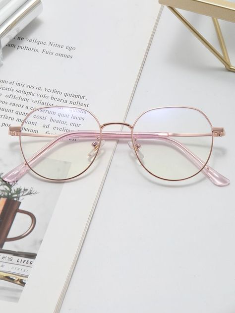 Round Spectacles Women, Nice Glasses For Women, Aesthetic Spectacles, Pink Glasses Aesthetic, Clear Pink Glasses, Light Pink Glasses, Pink Frame Glasses, Colorful Glasses Frames, Girls Glasses Frames