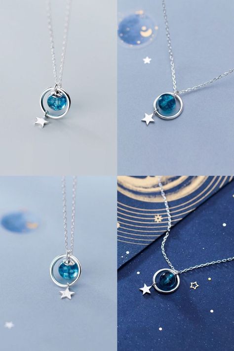 Fresh Crystal Ball Ring Star Pendant Necklace For Women Teen Girls Jewelry Accessory Gift Sterling Silver Sweater Necklace Crystal Ball Ring, Silver Sweater, Pretty Jewelry Necklaces, Sweater Necklace, Pendant Necklace Simple, Magical Jewelry, Star Pendant Necklace, Rings Jewelry Fashion, Star Jewelry