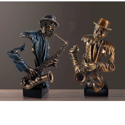 Ali textiles 57cm Modern Music Saxophone Bust Statue Abstract Figure Musician Figurine Resin Art&Craft Home Decoration _ - AliExpress Mobile Music Sculpture, Africa Art Design, Bust Statue, Statue Art, Craft Home, Laughing Buddha, Modern Music, Musical Art, Africa Art