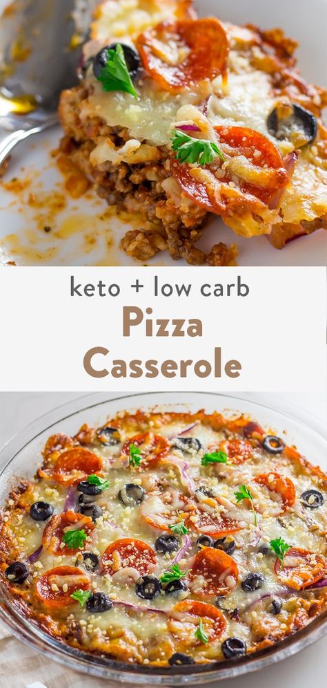 Keto Pizza Casserole, Healthy Casserole, Keto Easy, Low Carb Low Fat Recipes, Keto Beef Recipes, Pizza Casserole, Keto Pizza, Best Low Carb Recipes, Recipes Casserole