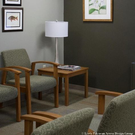 Waiting Room accent wall in Enduring Bronze Medical Center Interior, Medical Office Waiting Room, Medical Office Furniture, Waiting Room Decor, Interior Accent Wall, Waiting Room Design, Medical Office Decor, Office Waiting Rooms, Medical Office Design