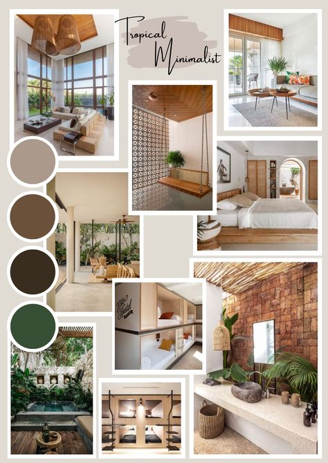 Modern Tropical Interior, Kristen Mcgowan, Types Of Interior Design Styles, Balinese Interior, Materials Board Interior Design, Tropical Interior Design, Modern Tropical House, Tropical Interior, Interior Design Presentation