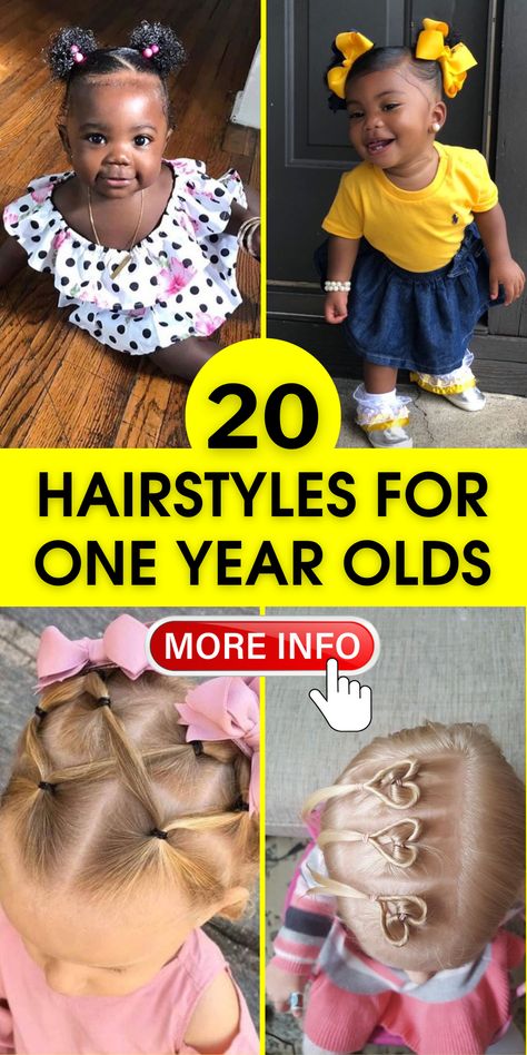 Cute & Easy Hairstyles for One-Year-Olds: Braided, Short, Medium One Year Old Girl Hairstyles Black, First Birthday Hairstyles, Short Baby Hairstyles Black, Hairstyles For One Year Old Baby Girl, Hairstyles For 1 Year Baby Girl Black, Birthday Hairdo, Cute Easy Hairstyles, Adorable Hairstyles, Cute And Easy Hairstyles