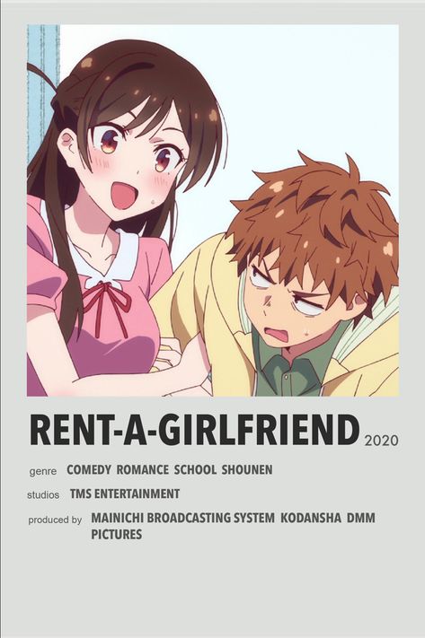 Rent A Girlfriend Poster, Anime Minimalist Poster Romance, Anime Film Poster, Rent Girlfriend, Anime Poster Prints, Anime Movie Poster, Minimalist Anime Poster, Anime Polaroid, Anime Title