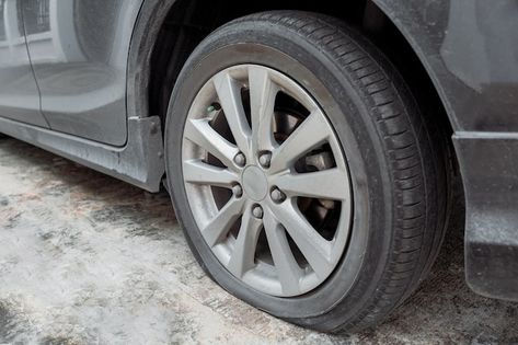 Car wheel with tire flat and air leak fr... | Premium Photo #Freepik #photo #flat-tire #truck-tire #truck-wheel #damaged-car Flat Tire Billing Format, Flat Tyre, Flat Tire, Taxi Driver, Stock Car, Dollar Bill, Car Photos, Toyota Camry, Car Parking