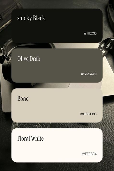 Aesthetics Color Palettes, Black Aesthetic Color Palette, 9 Colour Palette, Gold Pallet Color, Minimal Brand Color Palette, Black And White Pallet Colour Palettes, Matte Black Color Palette, Neutral Branding Color Palette Hex Codes, Copenhagen Color Palette