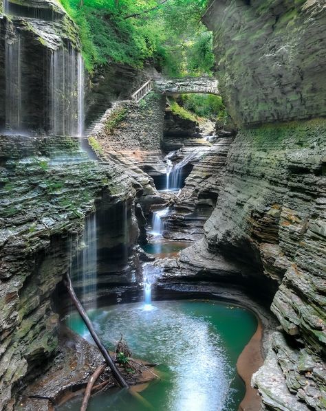 Watkins Glen State Park, Rainbow Falls, Watkins Glen, Image Nature, Waterfall Photography, Finger Lakes, Nature Sounds, Dream Travel Destinations, Beautiful Waterfalls