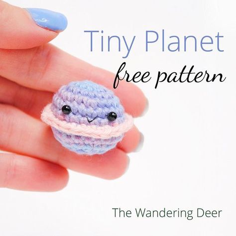 Crochet Saturn Free Pattern, Planet Crochet Patterns Free, Crochet Planets Pattern, Tiny Free Crochet Patterns, Crochet Planets Free Pattern, Saturn Crochet Pattern, Rocket Crochet Pattern Free, Small Amigurumi Free Pattern No Sew, Tiny Crochet Animals Patterns Free