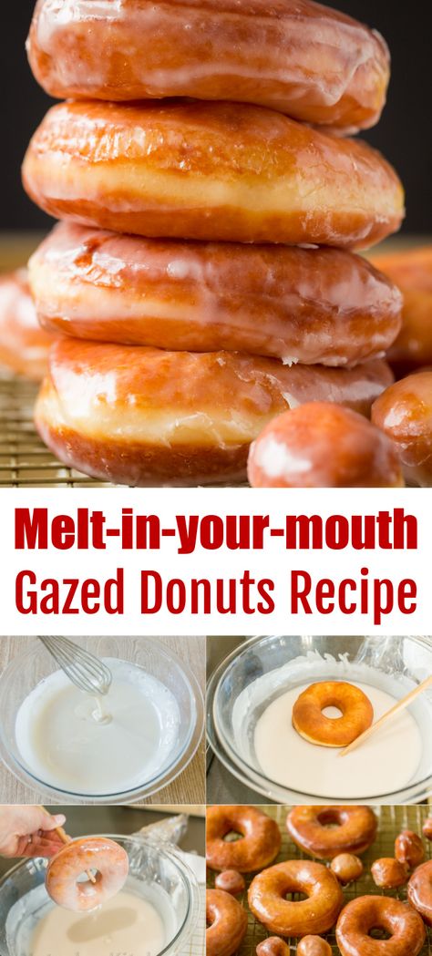 Homemade Glazed donuts are fluffy, airy, and melt-in-your-mouth soft. Think of these as gourmet Krispy Kreme donuts. Homemade Doughnuts With Biscuits Easy Recipes, How To Make Yeast Donuts At Home, Crescent Donut Recipe, Hanna Bread Recipe, Donut Shop Donut Recipe, Deep Fryer Donut Recipe, At Home Donut Recipe, Homemade Donuts With Biscuits, Yeast Donut Recipe Fried