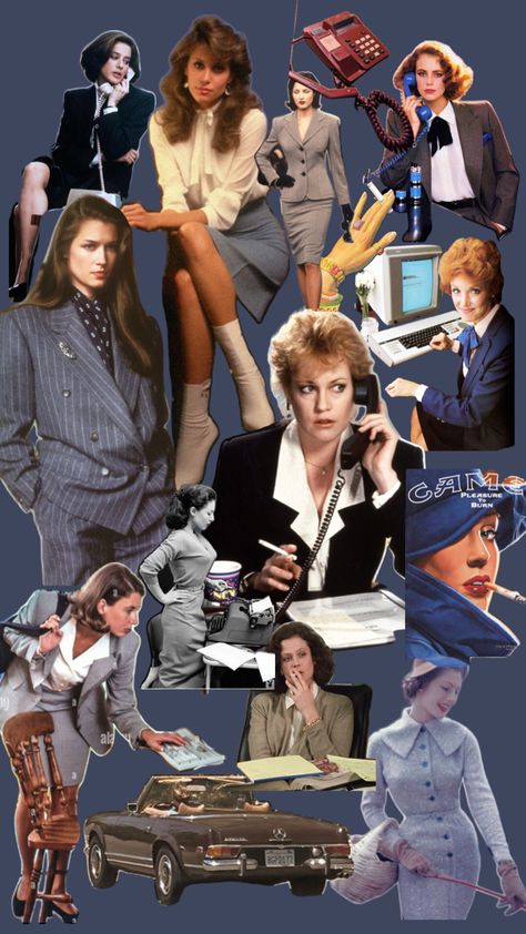 Girl boss office aesthetic of 80s #80s #vintage #vintagegirlboss #vintageoffice #officeaesthetic #girlboss Boss Office Aesthetic, 80s Business Woman, Girl Boss Office, Basic Aesthetic, Money Power Glory, Office Aesthetic, Boss Office, Vintage Office, Aesthetic Women