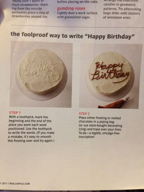 How To Write With Icing On A Cake, Easy Cake Lettering, Icing Writing Tips, Frosting For Writing On Cakes, Cake Writing Icing Recipes, Writing On Cupcakes, Cake Writing Tips, How To Write On Cakes With Icing, Icing For Writing On Cakes