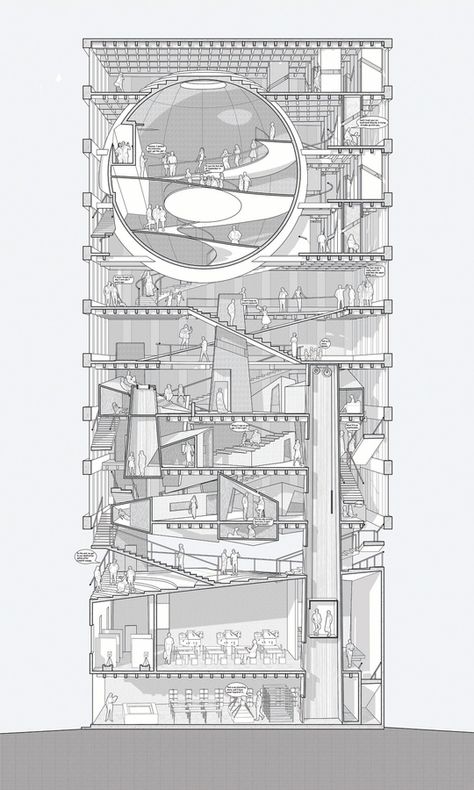 Columbia University Graduate School of Architecture, Planning and Preservation Detailed Section Architecture, Structuralism Architecture, Dorm Architecture, Deconstructive Architecture, Deconstruction Architecture, Moving Architecture, Plan Concept Architecture, Process Portfolio, Portfolio D'architecture