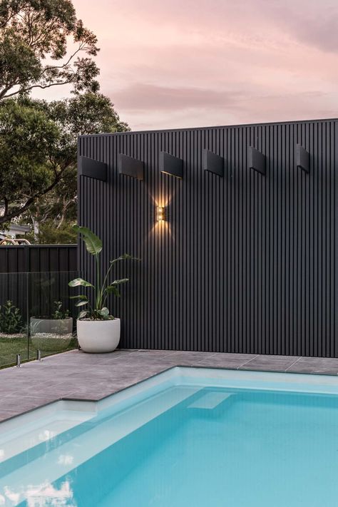 Stylish Jervis Bay holiday home is insta-perfect - The Interiors Addict Big Beautiful Houses, Pool Fencing, Outdoor Pool Area, Pool Landscape Design, House Pool, Pool Landscape, Pool Fence, Backyard Pool Landscaping, Pools Backyard