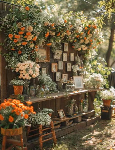 Small Backyard Country Wedding, Boho Fall Backyard Wedding, Backyard Home Wedding, April Outdoor Wedding, Earthy Backyard Wedding, Wedding Outdoor Fireplace, Diy Wedding Pallet Ideas, Garden Party Wedding Tent, Bohemian Wedding Ideas On A Budget