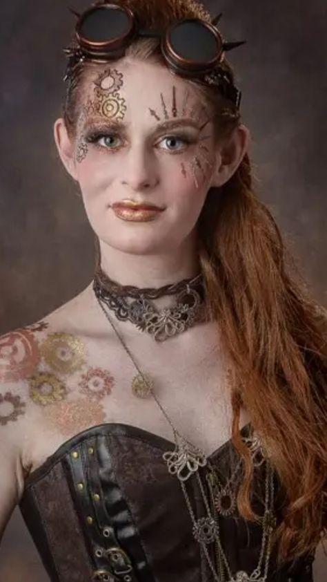 Steam Punk Makeup Men, Steampunk Make Up Ideas, Steam Punk Halloween Costume, Steampunk Face Paint, Steam Punk Makeup Ideas, Steampunk Makeup Ideas, Steampunk Makeup Halloween, Steam Punk Makeup, Rebecca Steam