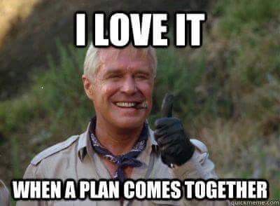 Hannibal Meme, Last Minute Kostüm, Dirk Benedict, George Peppard, Team Quotes, Together Quotes, Old Shows, Old Tv Shows, Tv Quotes