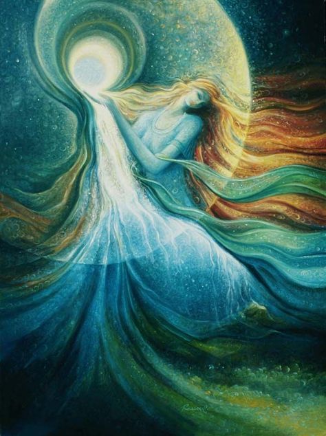 Llewellyn Vaughan-Lee – Reclaiming The Feminine Mystery Of Creation – 6-14-14 | Higher Density Blog Moon Goddess, Art Visionnaire, Prophetic Art, Sacred Feminine, Painting Inspo, Goddess Art, Mystical Art, Visionary Art, Arte Fantasy