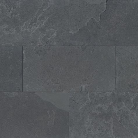 MSI Montauk Black 12 in. x 24 in. Gauged Slate Floor and Wall Tile (10 sq. ft. / Case)-SHDMONBLK1224G - The Home Depot Black Slate Tiles, Ashlar Pattern, Blue Subway Tile, Slate Floor, Natural Tile, Slate Flooring, Slate Stone, Kitchen Fireplace, Black Tiles