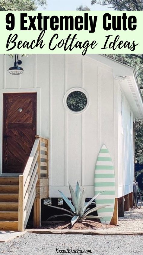 beach cottage decor ideas Beach Small House, Surf Shack Decor Style Inspiration, Beach Vacation Home Decor, Small Beach House Decorating Ideas, Beach House Decor On A Budget, Small Beachy Bedroom, Coastal Modern Apartment Decor, Modern Beach Theme Bedroom, Small Beach House Bedroom Ideas