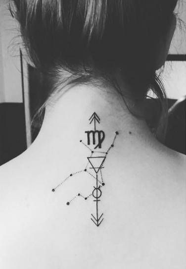 25 Best Zodiac Tattoos, Virgo Symbols And Astrological Meanings For Virgo Zodiac Sign | YourTango Constellation Tattoo Ideas, Virgo Sign Tattoo, Scorpio Constellation Tattoos, Scorpio Zodiac Tattoos, Virgo Constellation Tattoo, Virgo Tattoo Designs, Astrology Tattoo, Horoscope Tattoos, Scorpio Tattoo