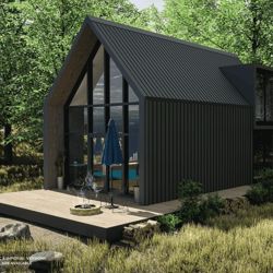 Encanto House - Inspire Uplift Large Tiny House Modern, Modern Tiny Farmhouse, River Homes House Plans, Prefab Cabins Affordable, 15x30 House Plans, Small Modern House Plans 3 Bedroom, Small Chalet Design, 12x40 Tiny House Floor Plans, Small Cabins With Loft