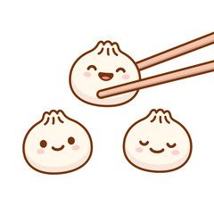 Premium Vector | Set of cute dumpling. Dim Sum, Dumplings, Cute Cartoon, Illustrations, Art