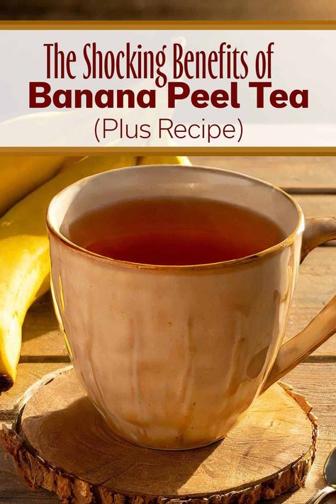 Have you heard of the health benefits of banana peel tea? This easy-to-make tea is made just using a banana peel and boiling water. Benefits Of Banana Peel, Boiled Banana Peels, Banana Peel Benefits, Boiling Banana Peels, Banana Tea Recipe, Banana Peel Tea Benefits, Banana Tea Benefits, Banana Tea For Sleep, Banana Peel Recipes