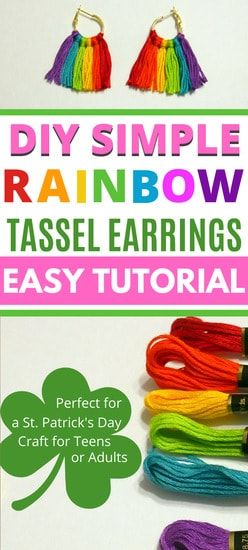 Craft For Teens, Diy Tassel Earrings, Easy Crafts For Teens, Earrings Diy Handmade, Sell Easy, Rainbow Diy, How To Make Tassels, Diy Crafts For Adults, Diy Rainbow