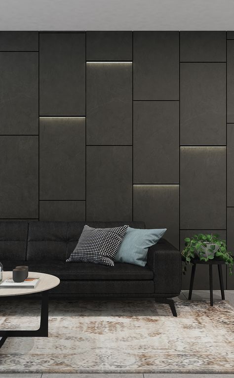 Laminate Wall Panelling Design, Tiles Wall Living Room, Tiles On Wall Living Room, Home Wall Tiles Design, Wall Laminate Design, Panelling Designs Wall, Wall Panel Design Living Room, Industrial Wall Design, Wall Tiles Design For Living Room