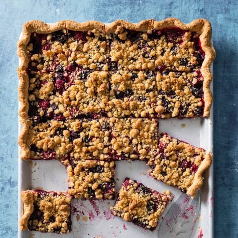 Sheet Pan Pie, Berry Slab Pie, Slab Pies, Donut Toppings, Caramel Chocolate Bar, Cookie Toppings, Slab Pie, Blueberry Topping, America's Test Kitchen Recipes