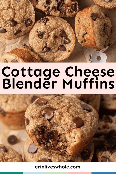 Go for something nutritious and delicious with these Healthy Cottage Cheese Blender Muffins. Made with maple syrup, rolled oats, cottage cheese, and bananas, they're a nutrient-packed treat! Cottage Cheese Oat Muffins, Blender Muffins Banana, Protein Muffins Cottage Cheese, Apple Cottage Cheese Muffins, Cottage Cheese Almond Flour Muffins, Cottage Cheese Blender Muffins, Healthy Blender Muffins, Cottage Cheese Apple Muffins, Cottage Cheese Chocolate Muffins