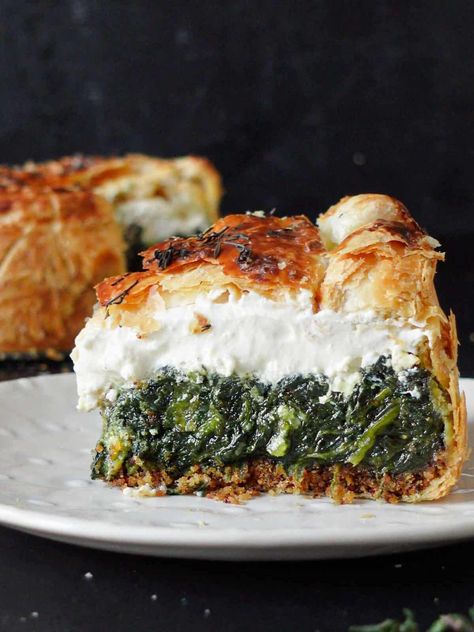 Spinach Pie Recipe, Spinach Tart, Recipe For Spinach, Ricotta Spinach, Vegan Spinach, Vegan Ricotta, Spinach Pie, Delish Recipes, Vegan Butter