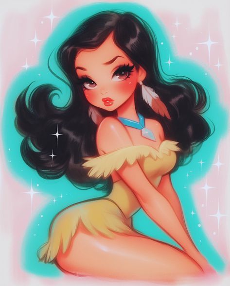 Vintage Cartoon Aesthetic, Tinkerbell Art, Disney Pin Up, Disney Princess Drawings, Cartoon Profile Pictures, Digital Portrait Art, Animation Movie, Disney Princess Art, Princess Art