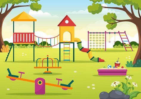 Cartoon Park, Children Playground, Scrapbook Letters, Art Studio Space, Baby Art Projects, Diy Costumes Kids, Children Park, Park Playground, Cartoon Character Pictures