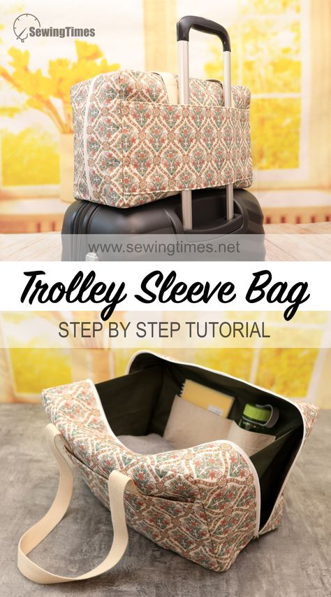 🚀 DIY Travel Bag with Trolley Sleeve | How to make a Carry On Underseat Luggage Diy Travel Bag, Diy Bags Patterns, Sewing Crafts Tutorials, Diy Bags Purses, Tote Bags Sewing, Sewing Purses, Small Sewing Projects, Diy Travel, Travel Diy